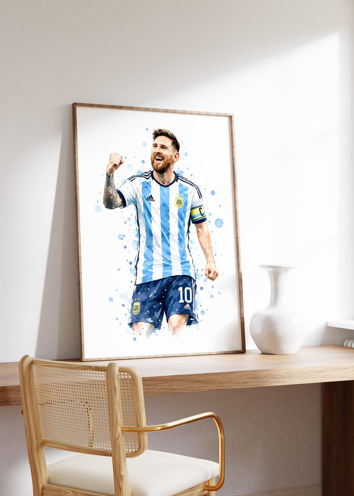Argentinien Fußball Poster – Premium Baumwoll-Canvas