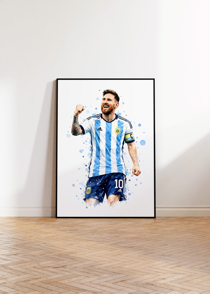 Argentinien Fußball Poster – Premium Baumwoll-Canvas