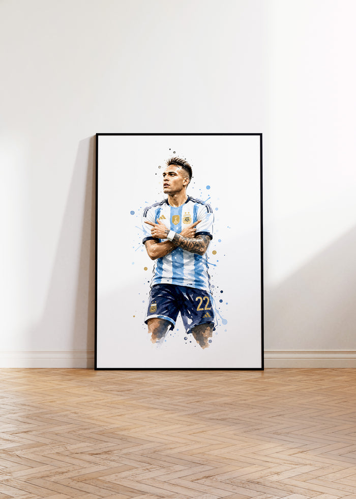 Argentinien Fußball Poster – Premium Baumwoll-Canvas