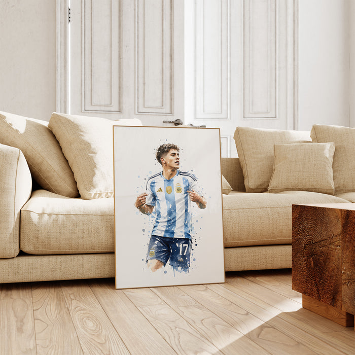Argentinien Fußball Poster – Premium Baumwoll-Print