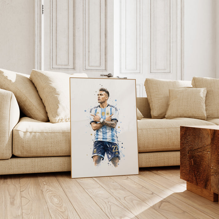 Argentinien Fußball Poster – Premium Baumwoll-Canvas