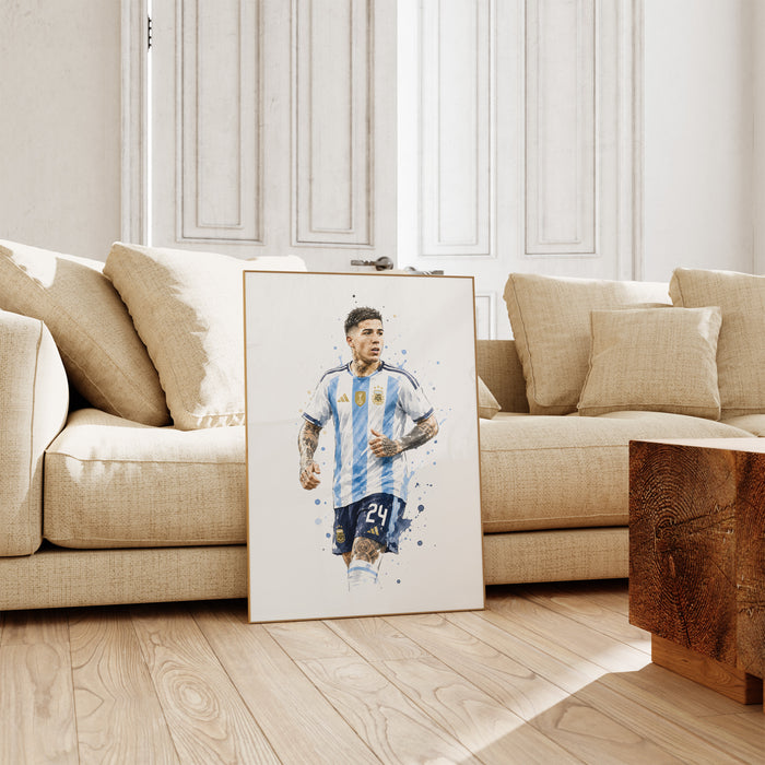 Argentinien Fußball Poster – Premium Baumwoll-Print