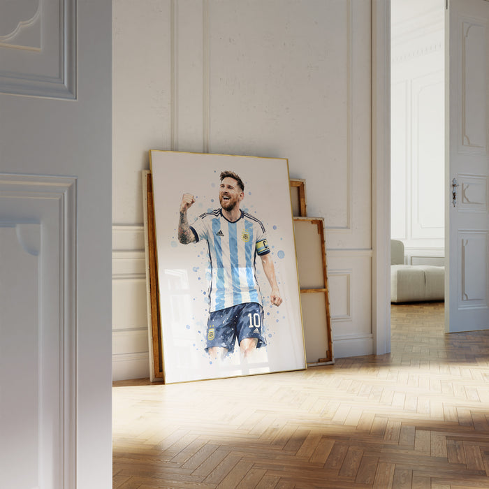 Argentinien Fußball Poster – Premium Baumwoll-Canvas