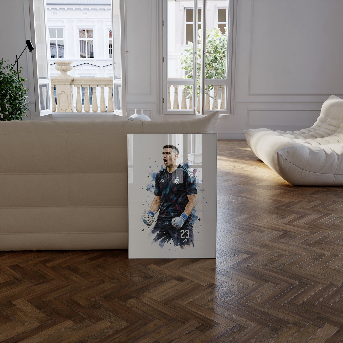 Fußball Poster Argentinien Spieler · Geschenkidee · Aquarell Sport Wandbild · Deko Print ohne Rahmen