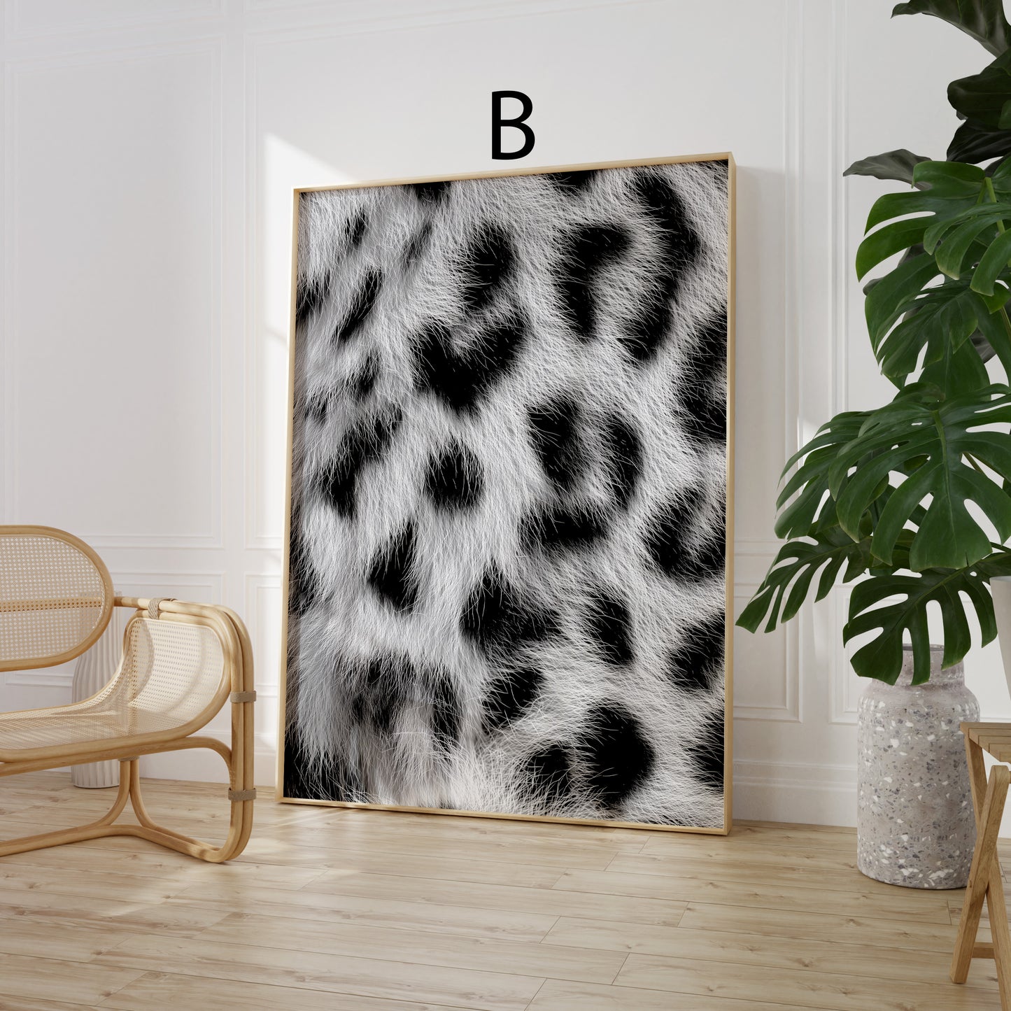 Tiermuster Poster · Geschenkidee · Vielfältige Raubkatzen und Wildtier Fell Texturen Leopard Muster · Dekoprint ohne Rahmen