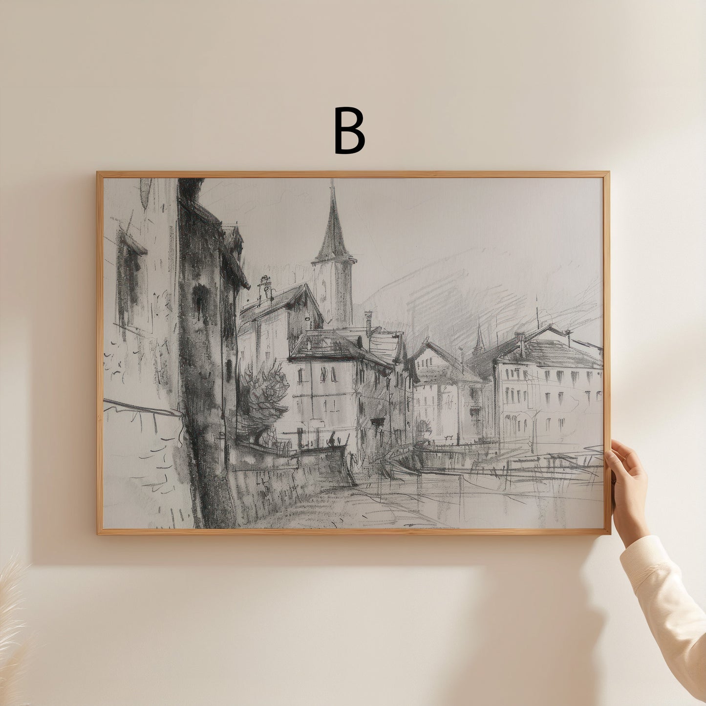 Moderne Vintage Kunst Poster · Geschenkidee · Rosen Stillleben Stadtansicht Porträt · Dekoprint ohne Rahmen