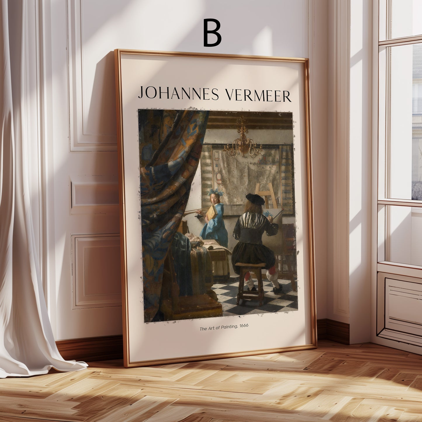 Johannes Vermeer Poster · Geschenkidee · Frau mit Papagei Straßenszene Malkunst Musik · Dekoprint ohne Rahmen