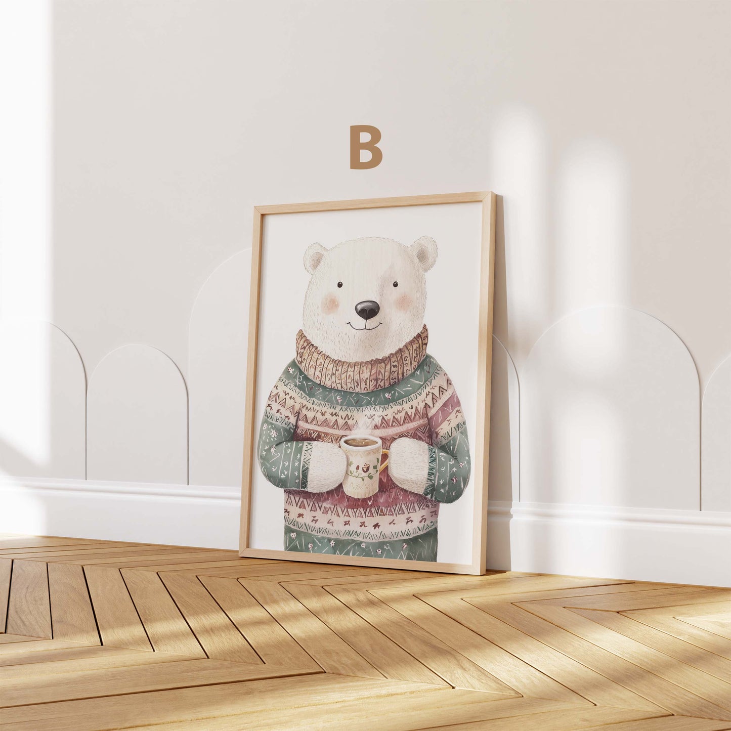 Niedliches Tier Kinderzimmer poster · Geschenkidee · Aquarell Bär Panda und Roter Panda Illustration · Wanddeko · Print ohne Rahmen