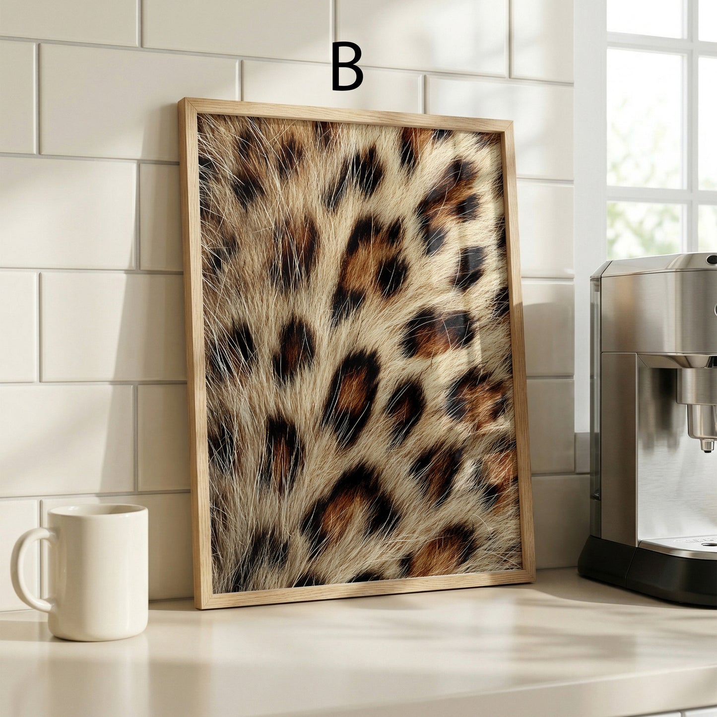 Leopardenmuster Poster · Geschenkidee · Beige Braun Grau Schwarz Weiß · Dekoprint ohne Rahmen