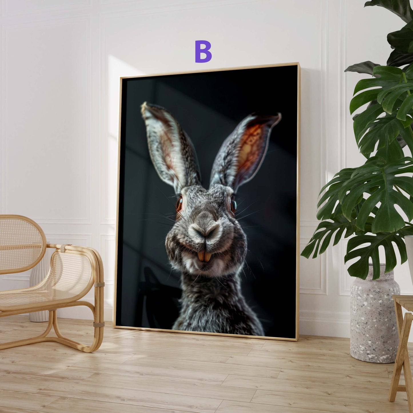 Niedliche Tierporträts Poster · Geschenkidee · Koala, Hase, Kaninchen und Kletterbeutler · Dekoprint ohne Rahmen