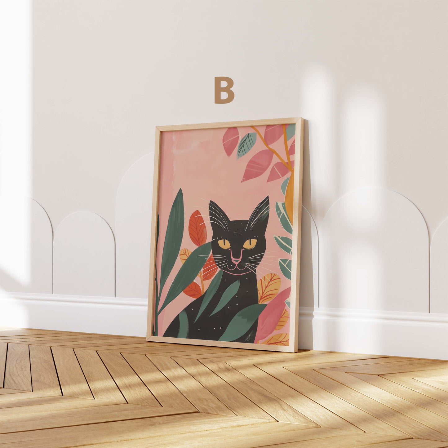 Mädchen Kinderzimmer Poster · Geschenkidee · Märchenhafte Illustration mit Einhorn und Katzen · Kinderzimmer Deko · Dekoprint ohne Rahmen