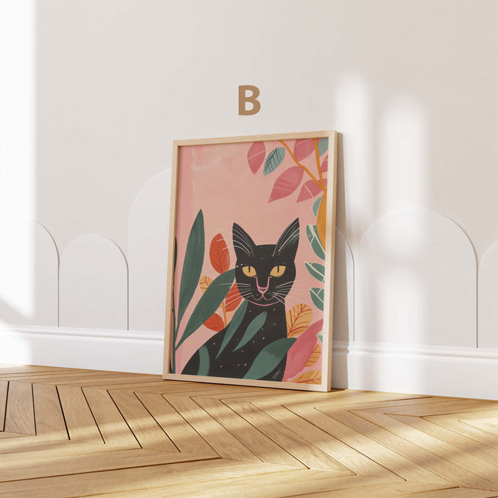 Mädchen Kinderzimmer Poster mit Einhorn und Katzen