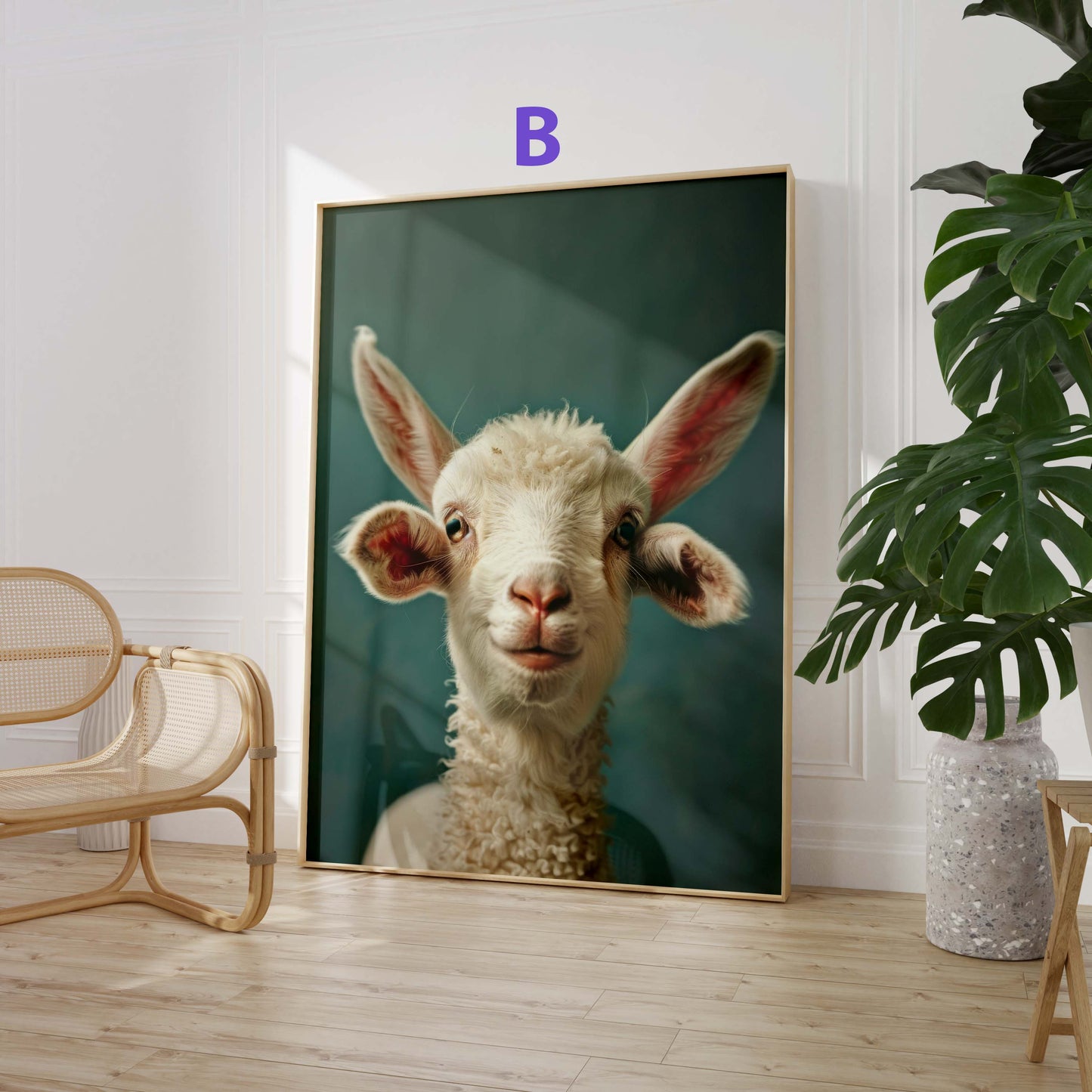 Niedliche Ziegen Poster · Geschenkidee · Ziegen, Zicklein und Lämmer · Dekoprint ohne Rahmen