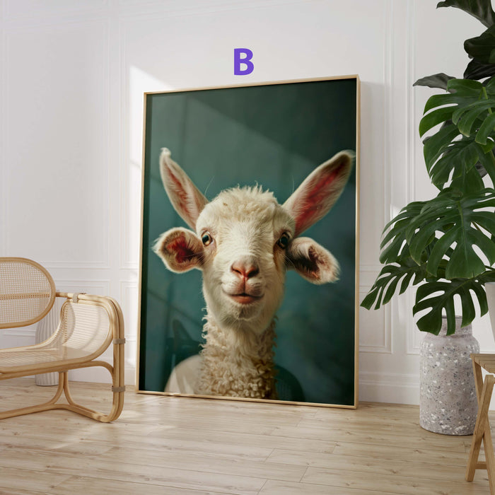 Niedliche Ziegen Poster | Zicklein & Lämmer | Tier Wandkunst