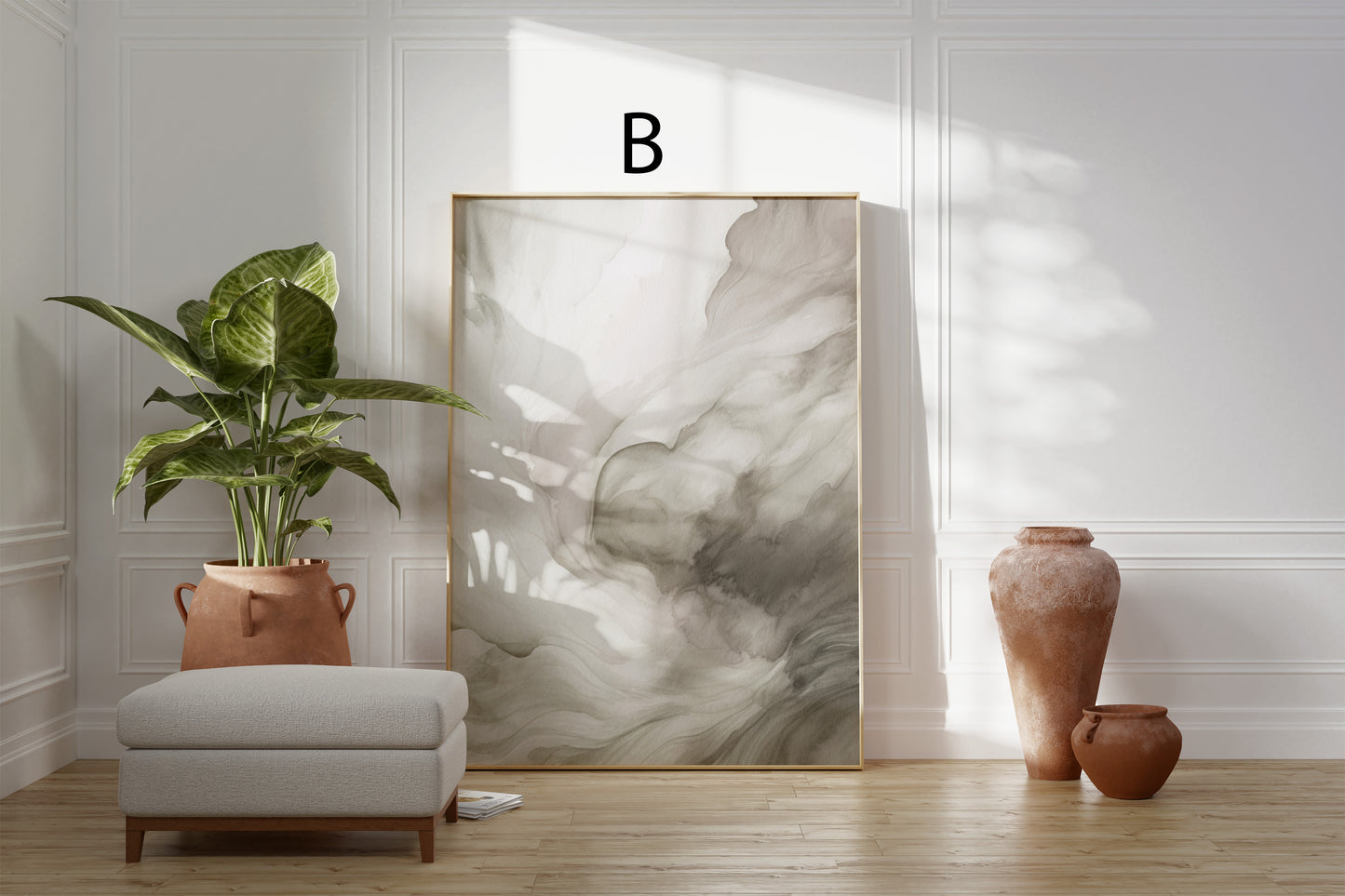 Abstrakte Poster · Geschenkidee · Sanfte Aquarellformen Neutrale Farben Minimalistische Kompositionen Zeitlose Wandkunst · Dekoprint ohne Rahmen