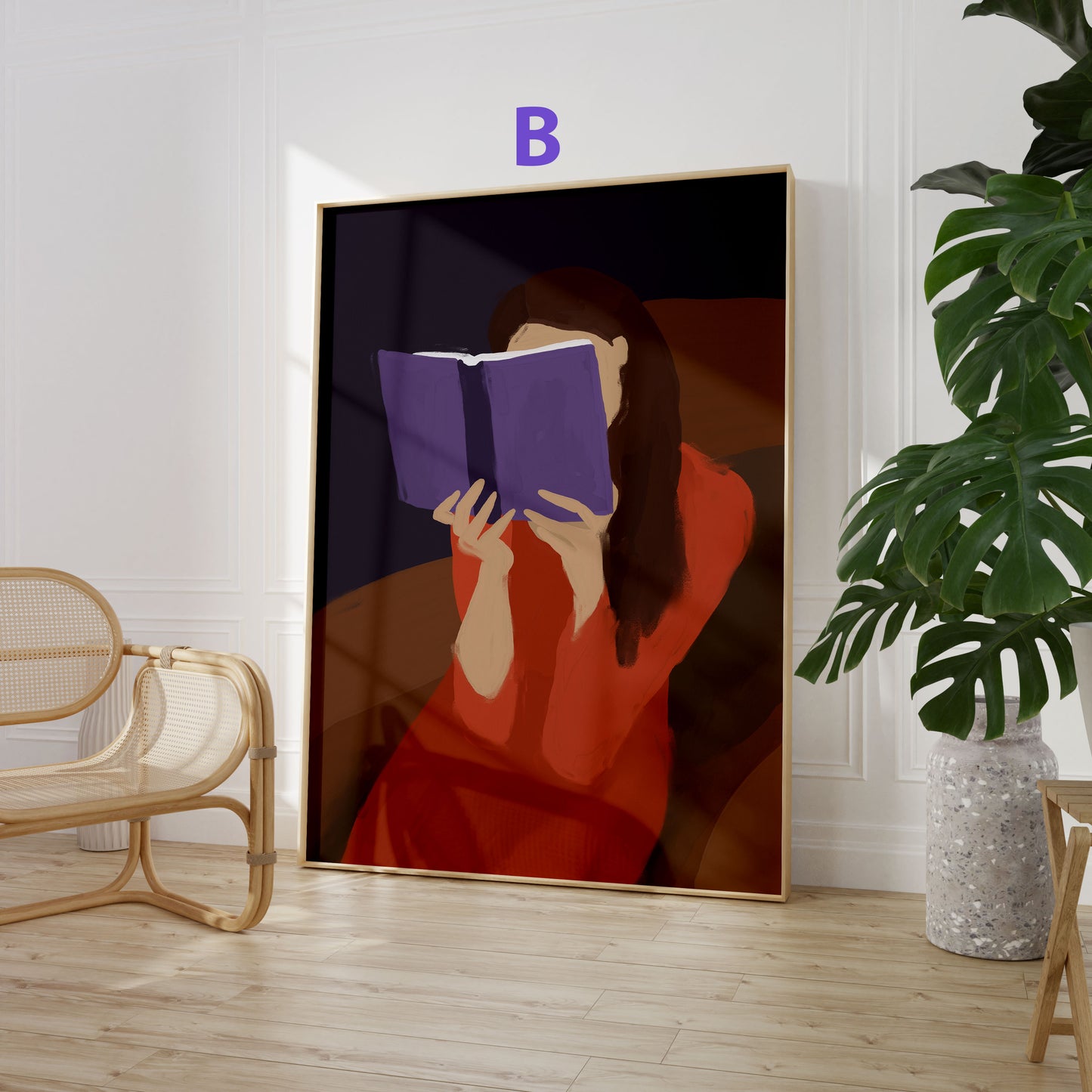 Blumen Poster · Geschenkidee · Bunte Blumenvasen, Stillleben und Abstrakte Wellenkunst · Dekoprint ohne Rahmen