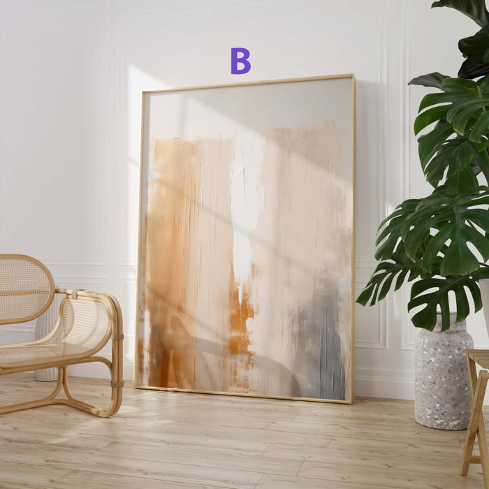 Linienkunst-Poster in Beige und Grau