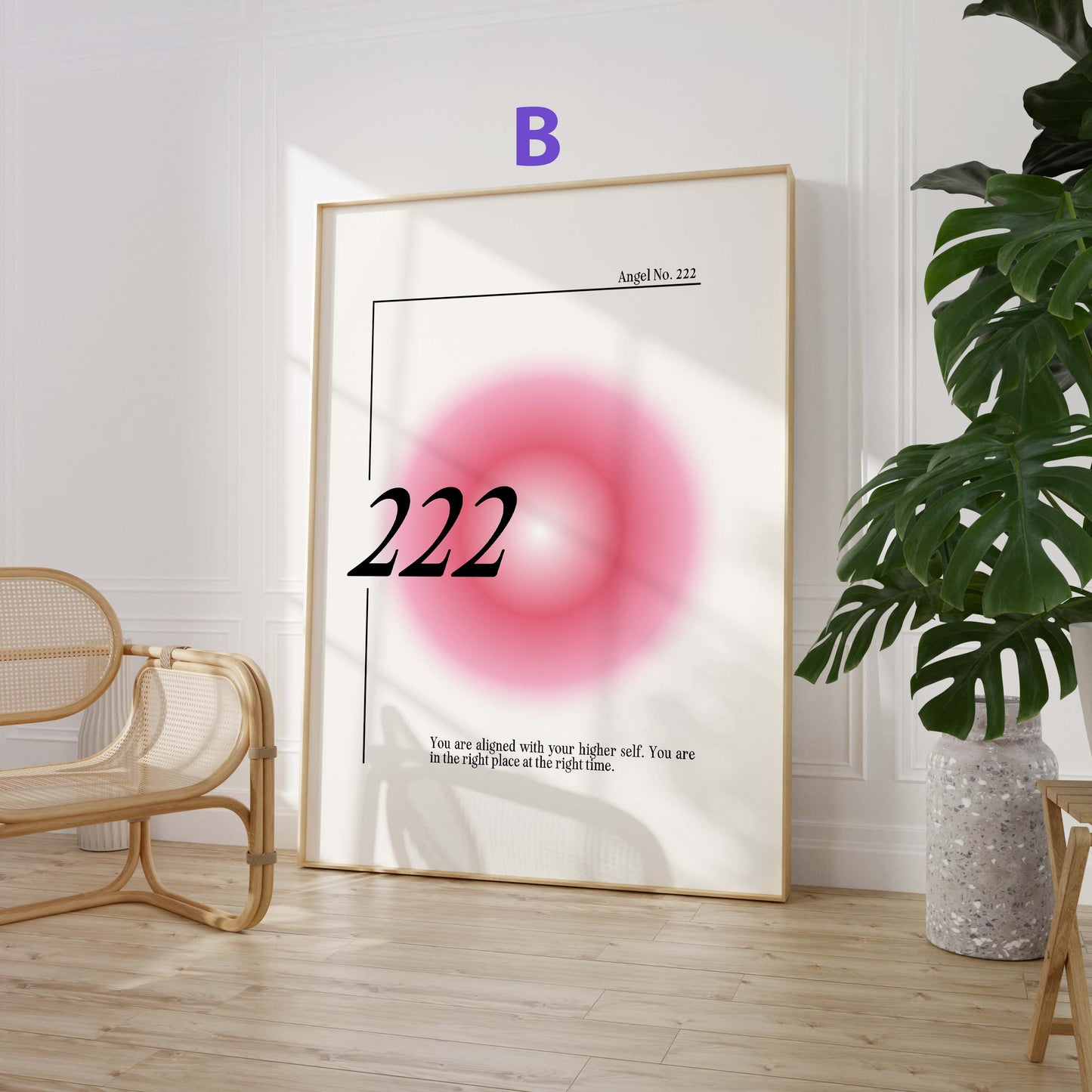 Engelszahlen Poster · Geschenkidee · Spirituelle Zahlenkunst mit Aura Farben · Meditation Deko · Dekoprint ohne Rahmen