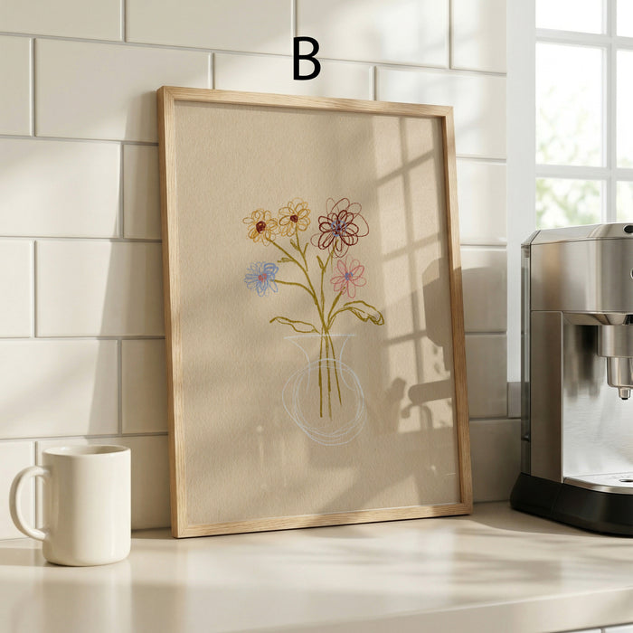 Geschenkidee · Blumen in Vase und Stillleben Poster Ästhetische Kunst Prints · Dekoprint ohne Rahmen | JUSTGOODMOOD