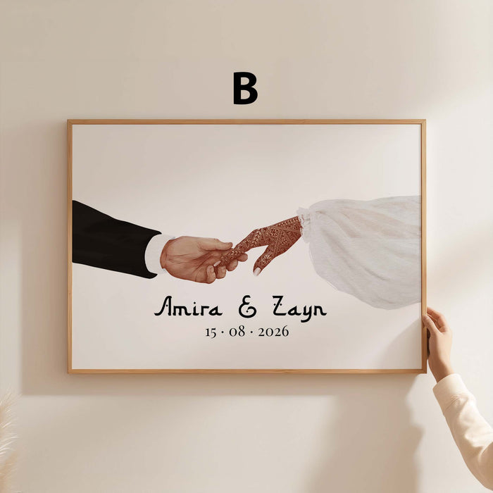 Hände Verbindung Poster – Premium Baumwoll-Canvas