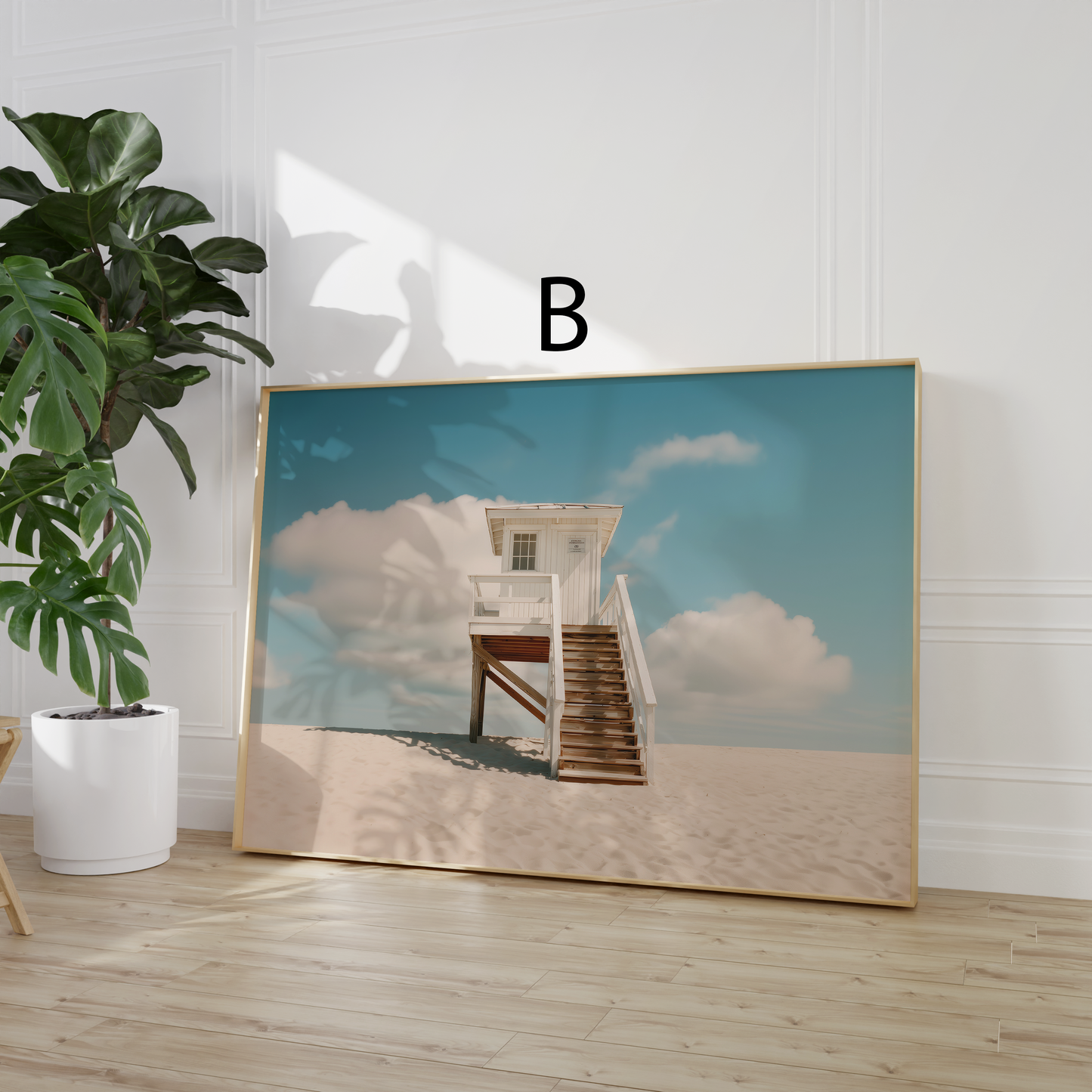 Strand Poster · Geschenkidee · Strand Palmen Meereslandschaften · Dekoprint ohne Rahmen