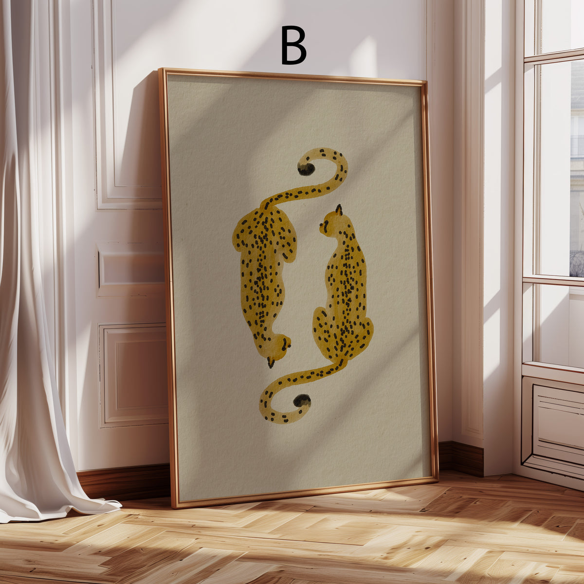 Poster Wandbilder Wohnzimmer · Leopard Schachbrett · Abstrakte Bilder ohne Rahmen ·