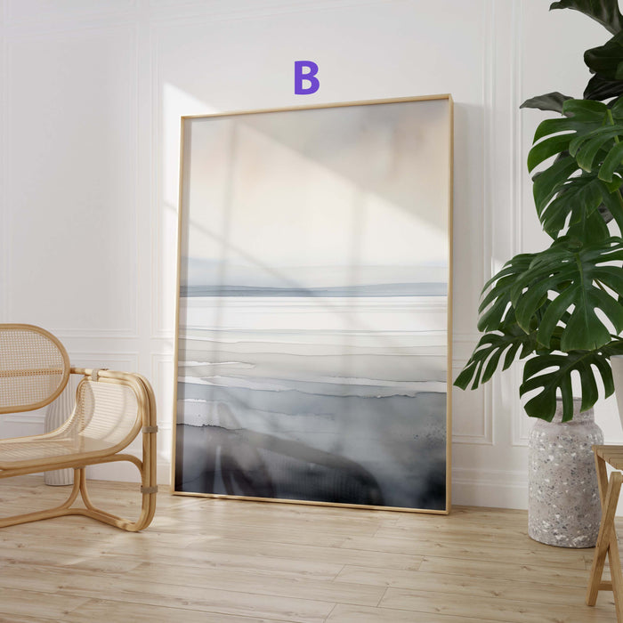 Aquarell Landschaft Poster – Premium Baumwoll-Canvas