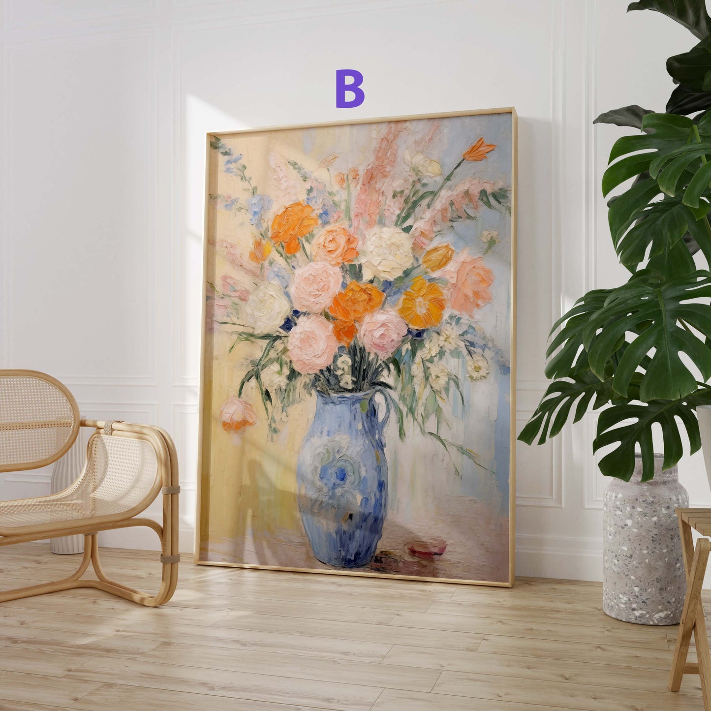 Blumen Poster · Geschenkidee · Bunte Wildblumen · Florale Aquarellmalerei · Vintage Stil · Dekoprint ohne Rahmen