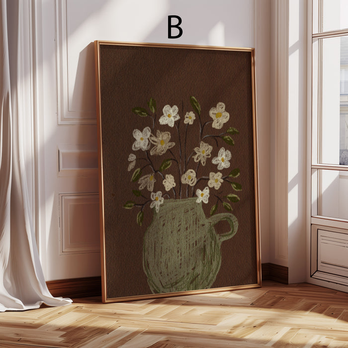 Geschenkidee · Blumen in Vase und Abstrakte Kunst Poster Ästhetische Prints · Dekoprint ohne Rahmen | JUSTGOODMOOD