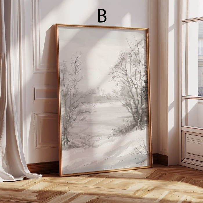 Dorf & Blumen Poster im Vintage Stil