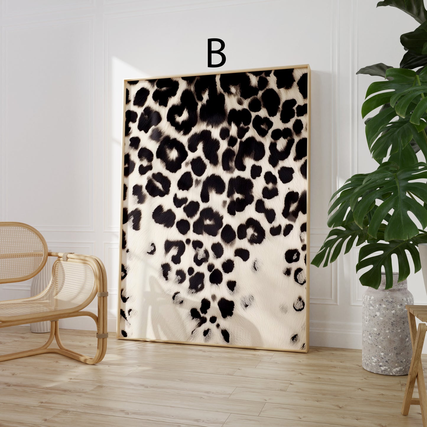 Tiermuster-Poster · Geschenkidee · Leopard Giraffe gepunktete Felloptik · Dekoprint ohne Rahmen
