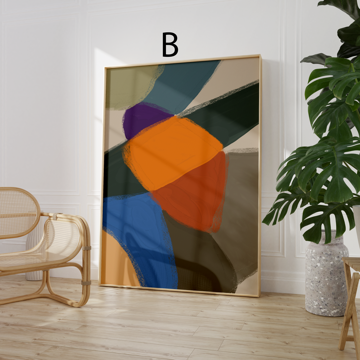 Moderne Kunst Poster · Geschenkidee · Abstrakte Formen Minimalistische Line Art und Farbblock Wandkunst · Dekoprint ohne Rahmen