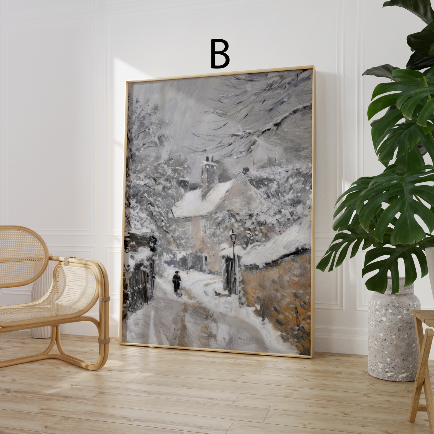 Moderne Vintage Kunst Poster · Geschenkidee · Strand Sonnenblumen Winterlandschaft Natur Wandkunst · Dekoprint ohne Rahmen