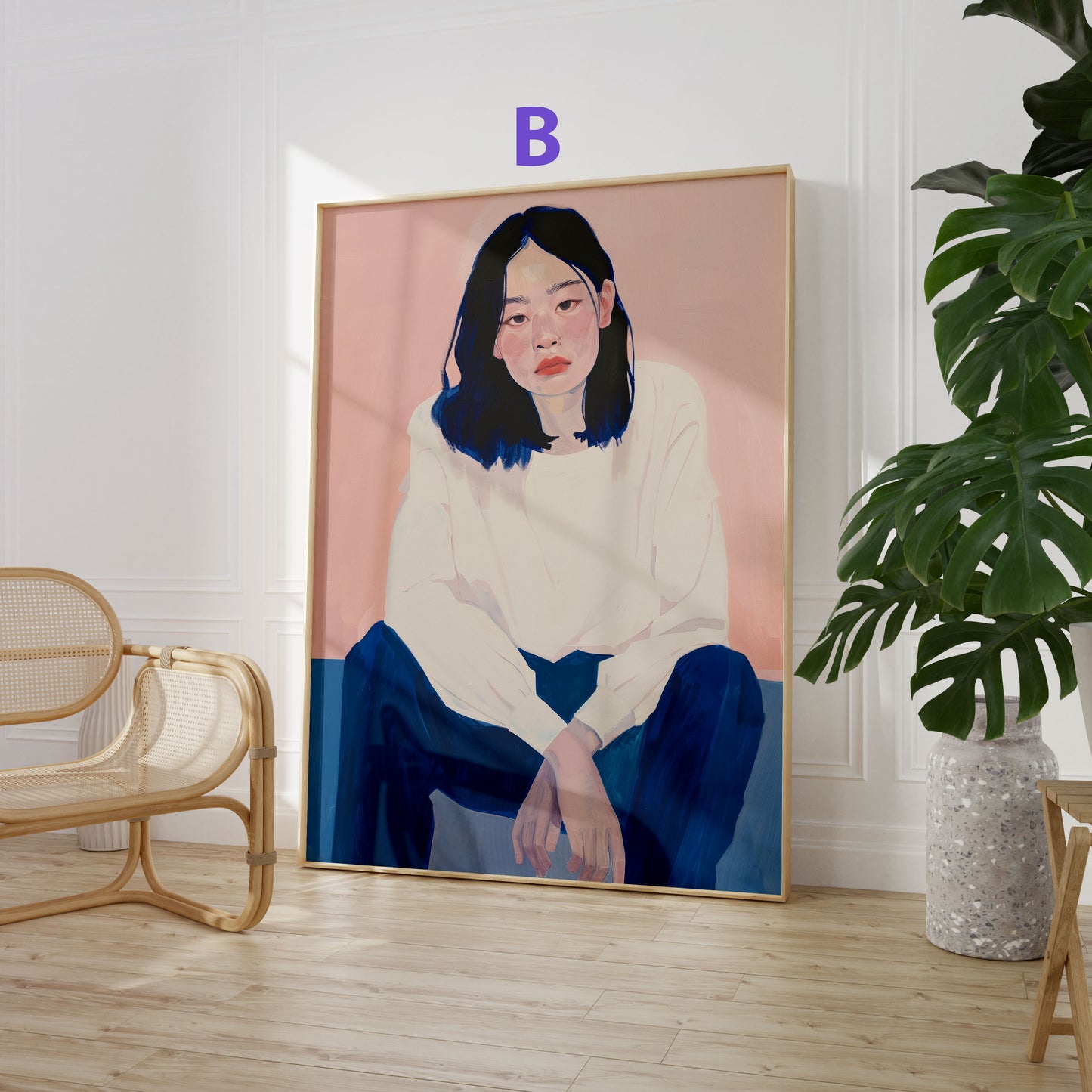 Moderne Porträtkunst poster · Geschenkidee · Frauenporträts, Männerporträt und Landschaft · Dekoprint ohne Rahmen