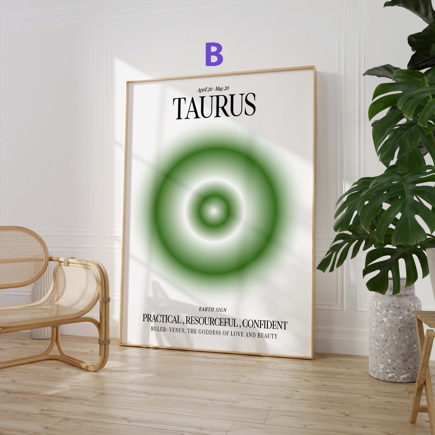 Sternzeichen Farbkreis Poster · Geschenkidee · Widder, Stier, Wassermann, Zwillinge, Krebs, Löwe, Jungfrau und Waage · Dekoprint ohne Rahmen