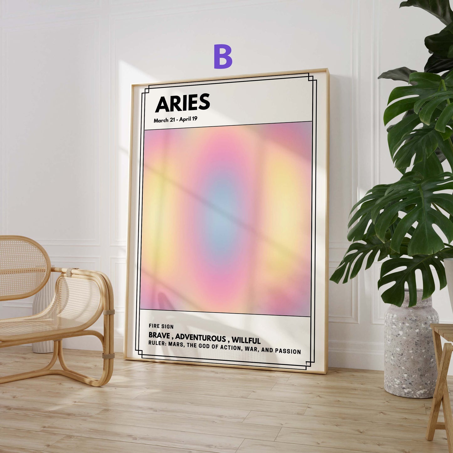 Minimalistische Sternzeichen Poster · Geschenkidee · Wassermann, Widder, Krebs, Steinbock, Zwillinge, Löwe · Dekoprint ohne Rahmen