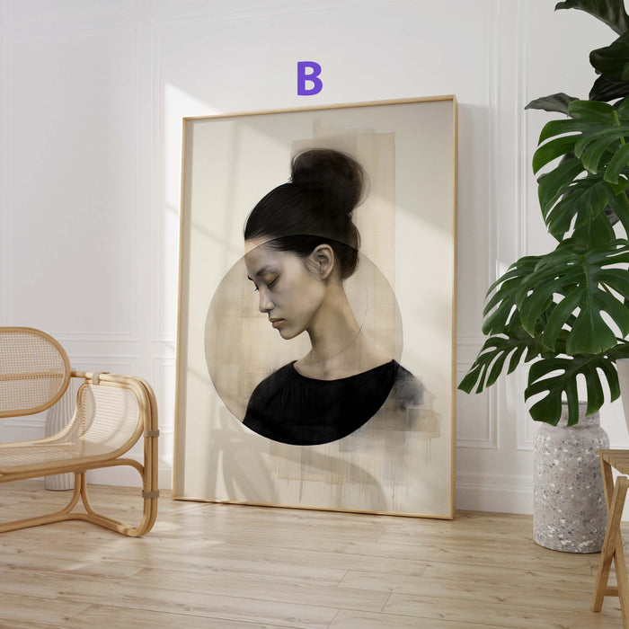 JUSTGOODMOOD Abstraktes Poster – Edles Baumwoll-Canvas