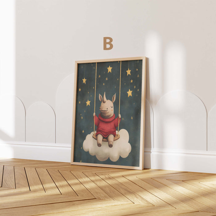 Süße Tiere Poster mit Katze, Gepard und Einhorn