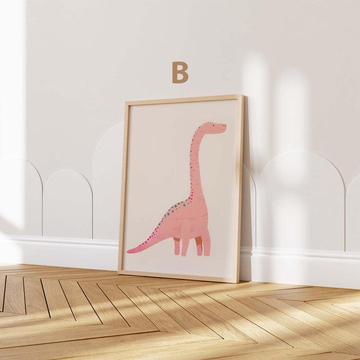 Dinosaurier Poster mit Langhals und Giraffe fürs Kinderzimmer