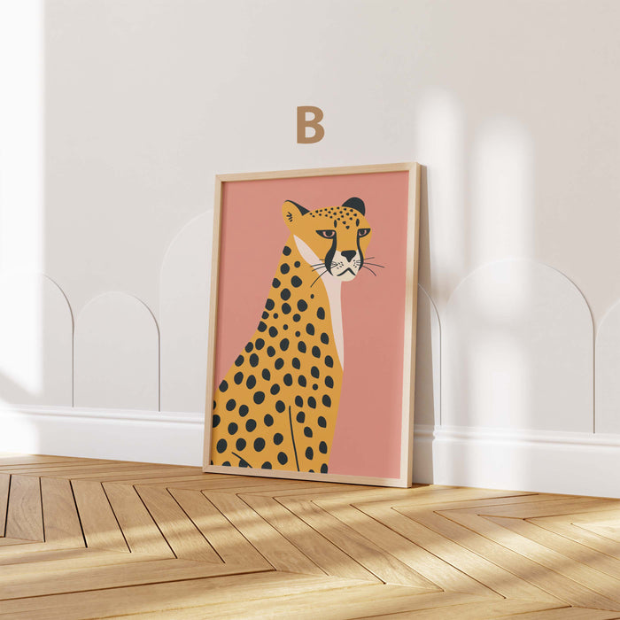 Safari Tiere Poster mit Gepard und Tiger fürs Kinderzimmer