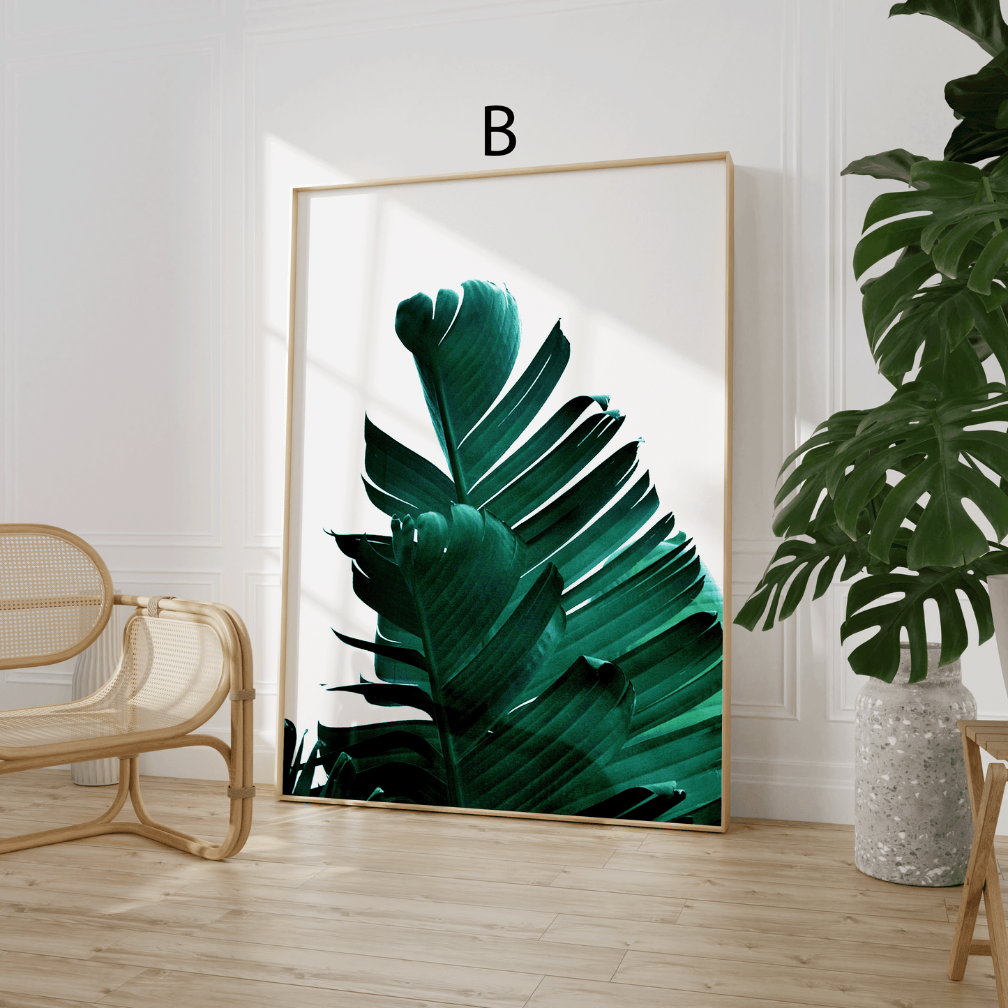 Palmenblätter Poster · Geschenkidee · Tropische Blätter Palmen Minimalistische Pflanzenkunst · Dekoprint ohne Rahmen