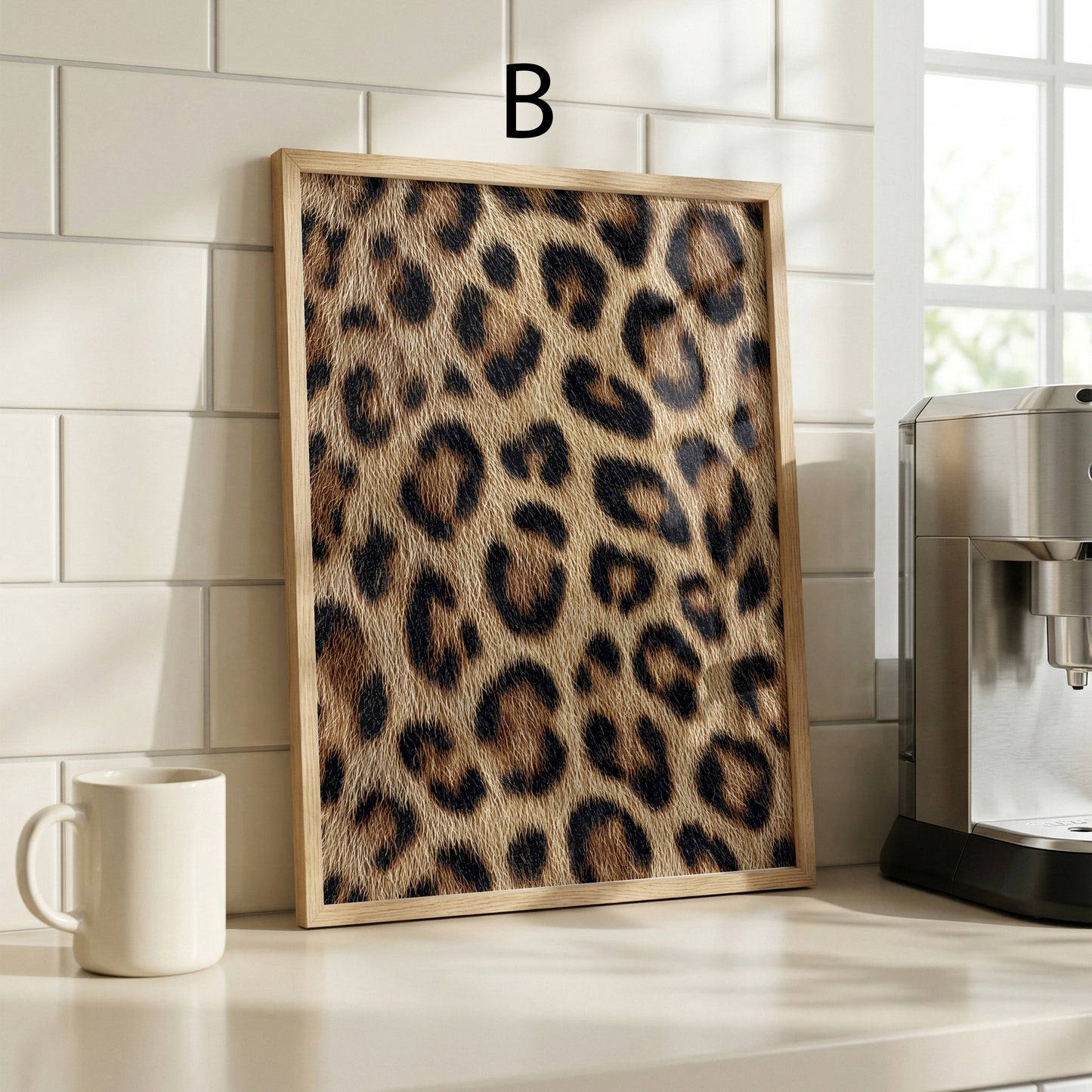 Tiermuster Poster · Geschenkidee · Klassische Raubkatzen Muster Leopard Pelz und Zebrastreifen Texturen · Dekoprint ohne Rahmen