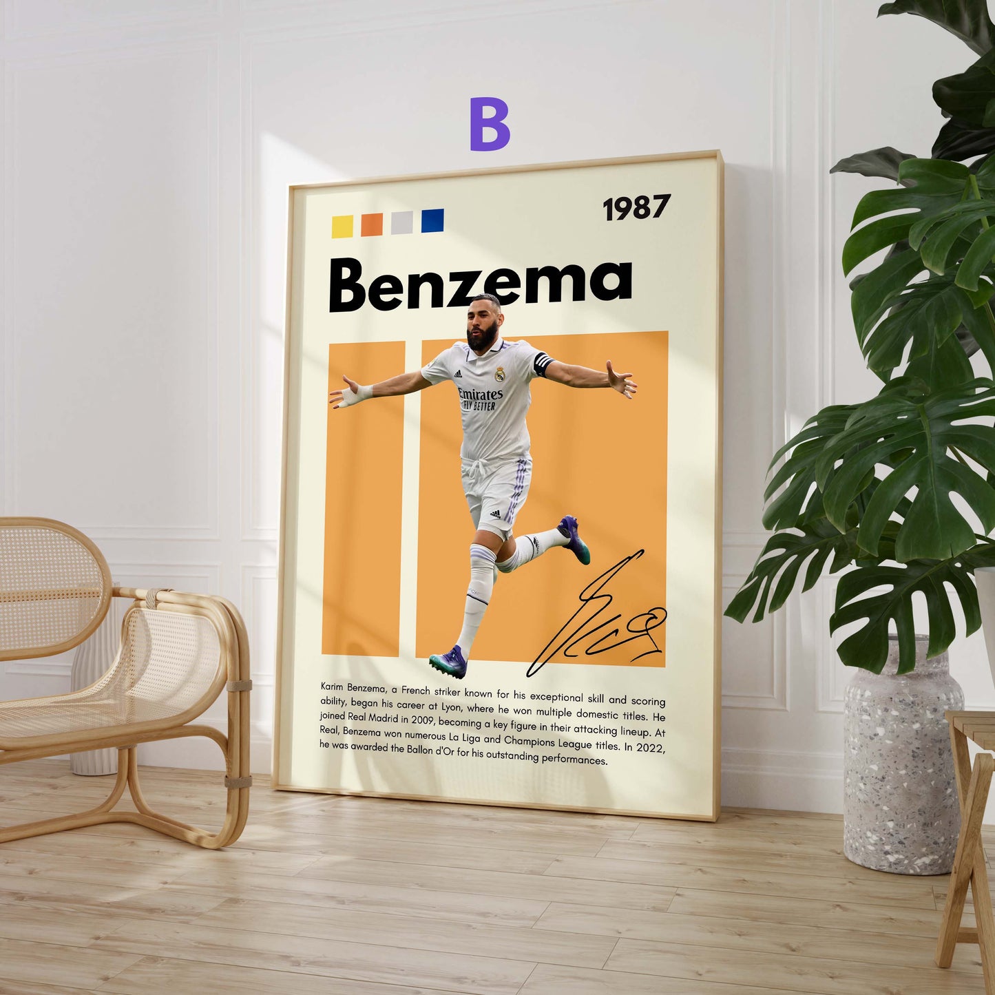 Fußball Legenden Poster · Ronaldo Benzema Neuer Beckham Ronaldinho Zidane · Sport Wanddeko · Dekoprint ohne Rahmen