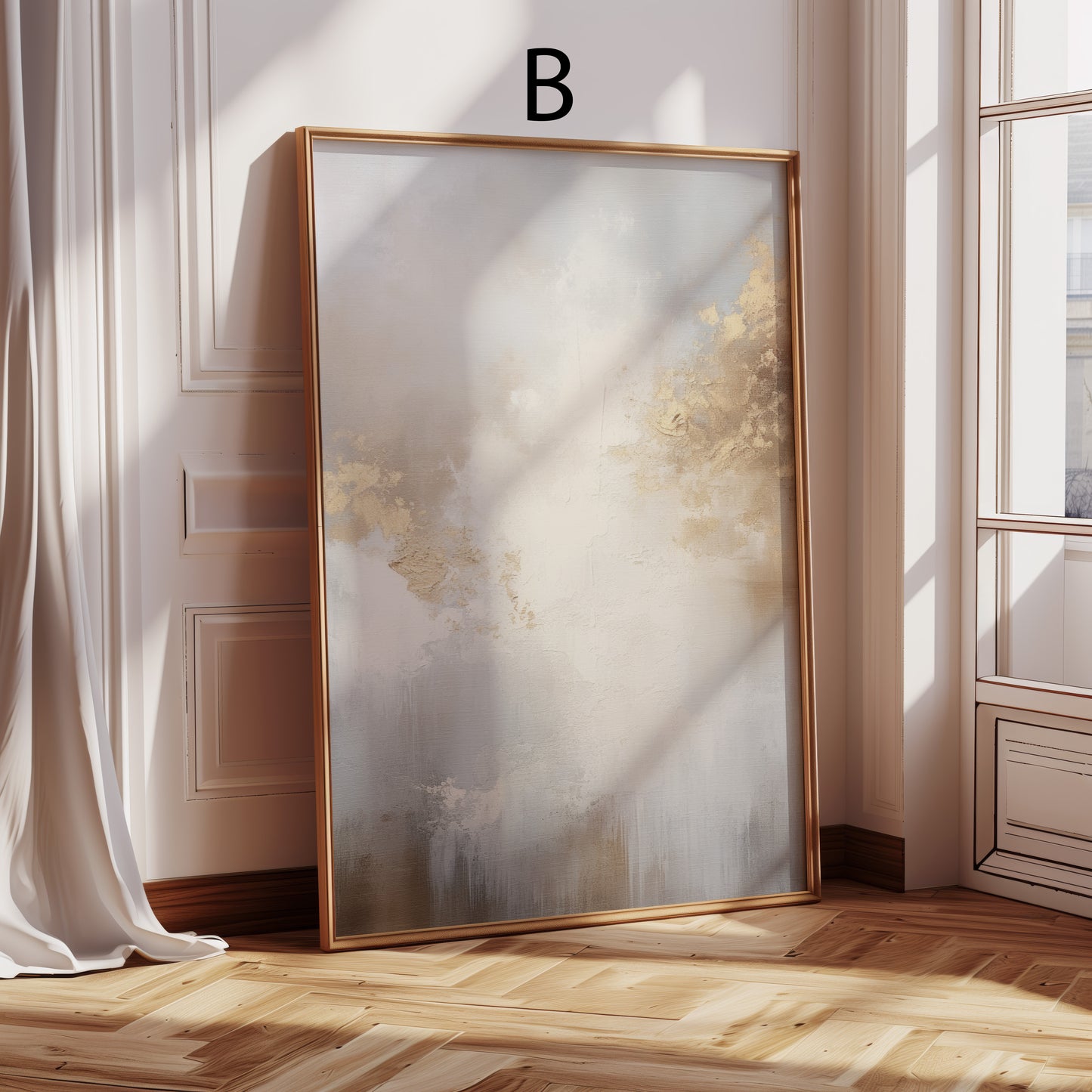 Abstrakte Kunst Poster · Geschenkidee · Struktur Beige Gold Geometrische Wandkunst · Dekoprint ohne Rahmen