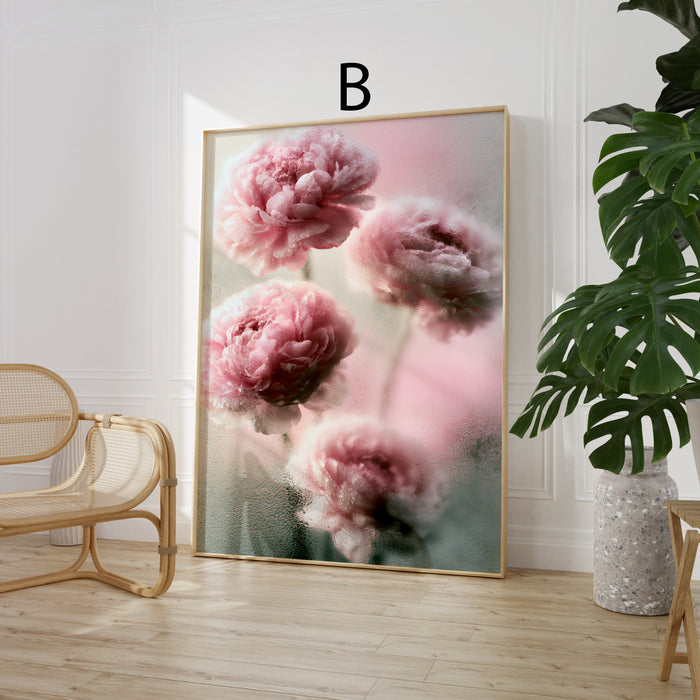 Moderne Blumen Poster | Zarte Rosa Blüten | JUSTGOODMOOD