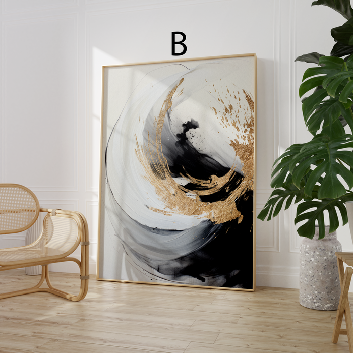 Geometrische Poster in Schwarz und Gold