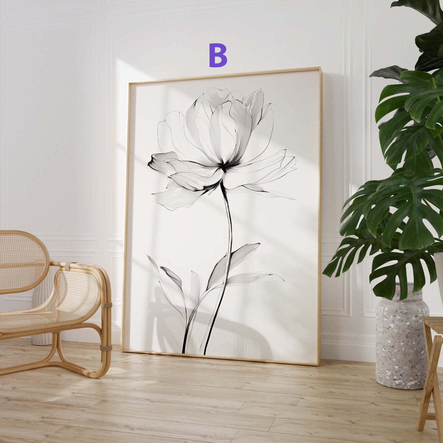 Blumen Poster · Geschenkidee · Moderne Blütenillustrationen und Ausdrucksstarke Floralkunst · Dekoprint ohne Rahmen