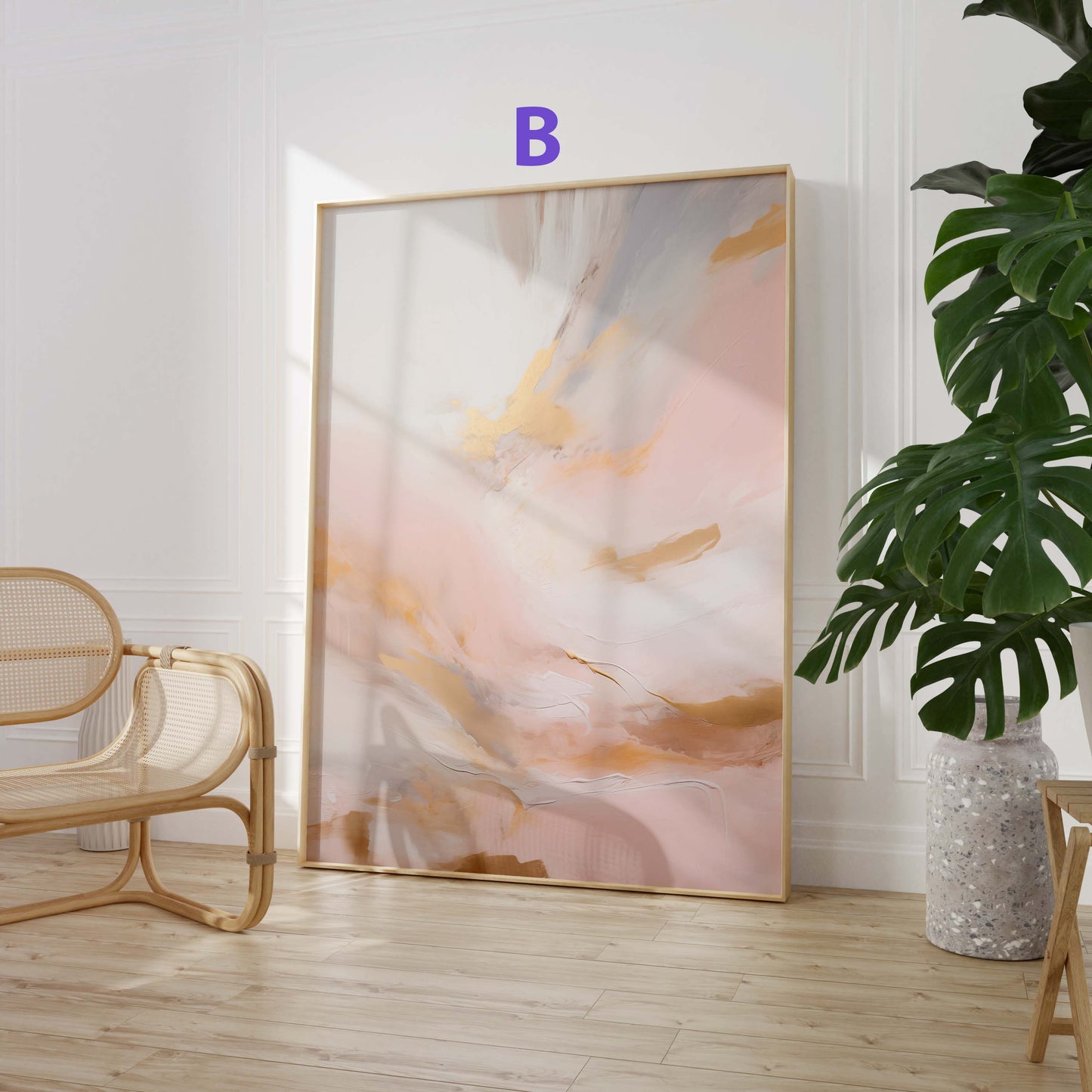 Abstrakte Beige Rosé Poster · Geschenkidee · Sanfte Texturkunst und Moderne Minimalistische Kompositionen · Dekoprint ohne Rahmen