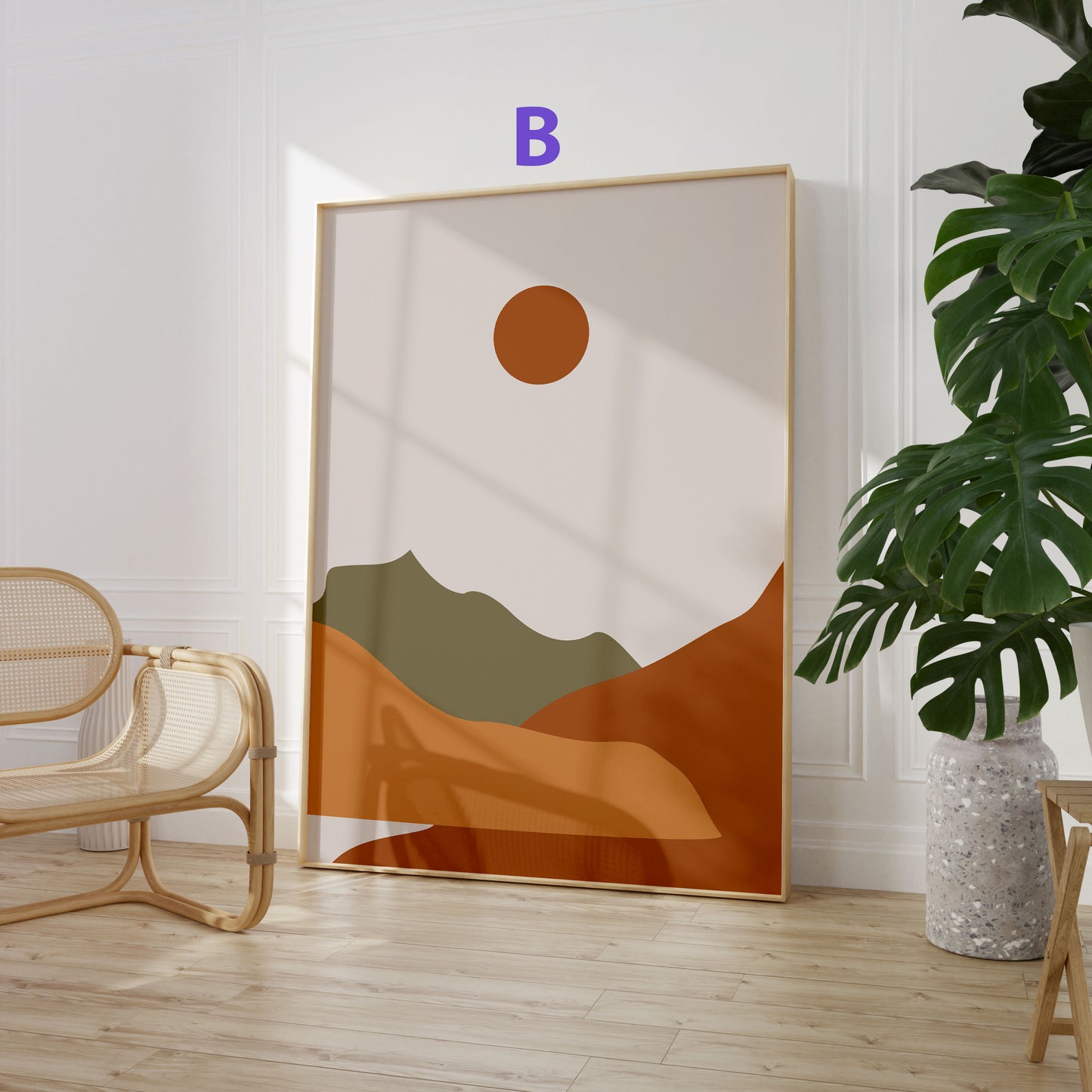 Boho Frauen Poster · Geschenkidee · Terrakotta, Minimalistische Figuren und Abstrakte Formen · Dekoprint ohne Rahmen