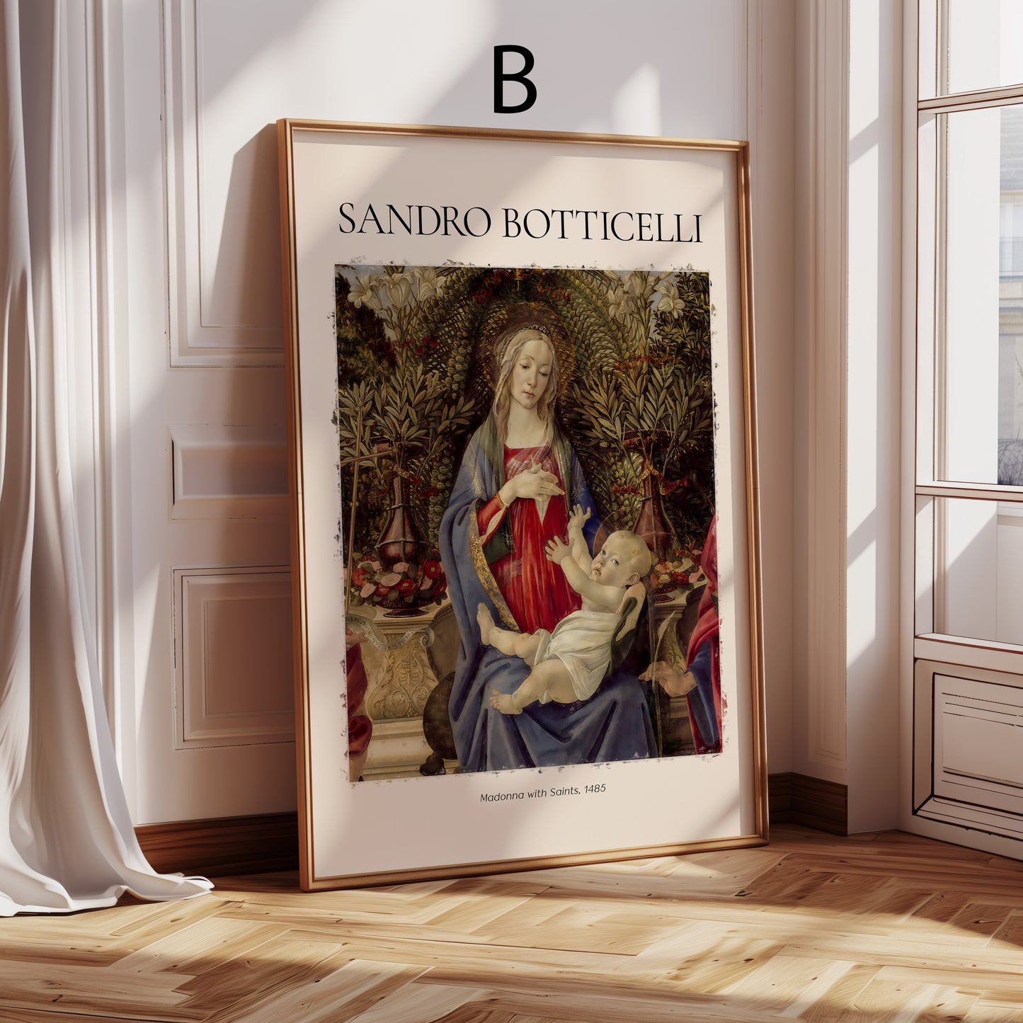 Sandro Botticelli Poster · Geschenkidee · Primavera Madonna mit Kind Heilige Madonna Renaissance Porträt · Dekoprint ohne Rahmen